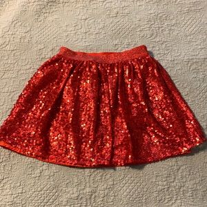 Girls Red Sequin Skirt